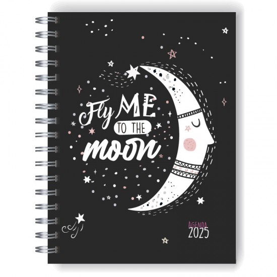 Agenda 2025 tapa dura mod. 5091 "Fly me to the moon" en caja para regalo