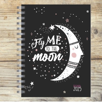 Agenda 2025 tapa dura mod. 5091 "Fly me to the moon" en caja para regalo