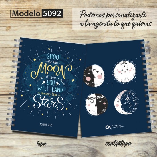 Agenda 2025 tapa dura mod. 5092 "Shoot to the moon" en caja para regalo