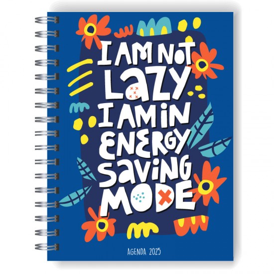 Agenda 2025 tapa dura mod. 5093 "I am not lazy" en caja para regalo