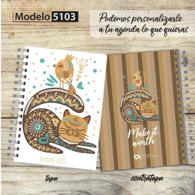 Agenda 2025 tapa dura mod. 5103 "Make it worth" en caja para regalo