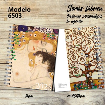 Agenda 2025 tapa dura mod. 6503 "Maternidad de Klimt" en caja para regalo