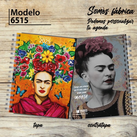 Agenda 2025 tapa dura mod. 6515 "Frida Kahlo" en caja para regalo