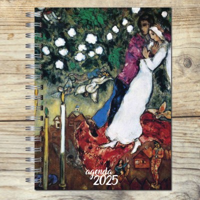 Agenda 2025 tapa dura mod. 6524 "Chagall three candles" en caja para regalo