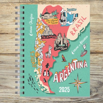 Agenda 2025 tapa dura mod. 5005 "Argentina" en caja para regalo
