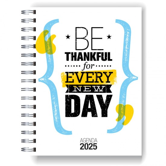 Agenda 2025 tapa dura mod. 5009 "Be Thankful" en caja para regalo