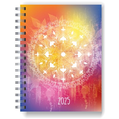 Agenda 2025 tapa dura mod. 5011 "Rainbow Mandala" en caja para regalo