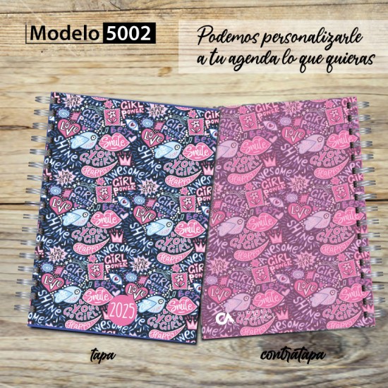 Agenda 2025 tapa dura mod. 5002 "Girls graffiti" en caja para regalo