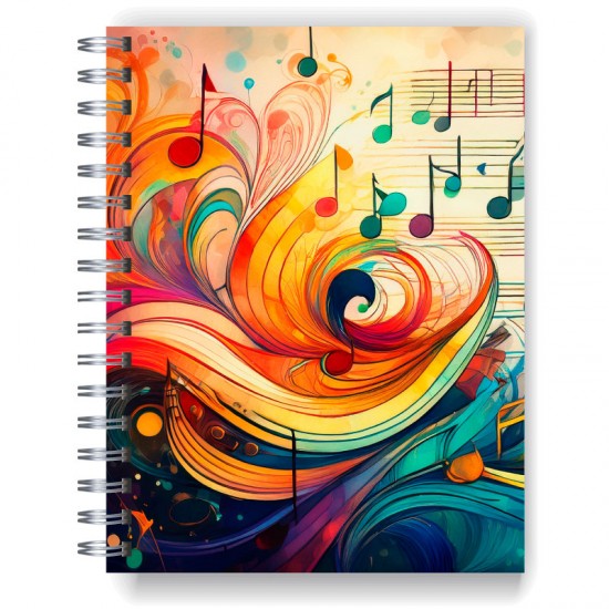 Cuaderno A4 tapa dura pentagramado 7067