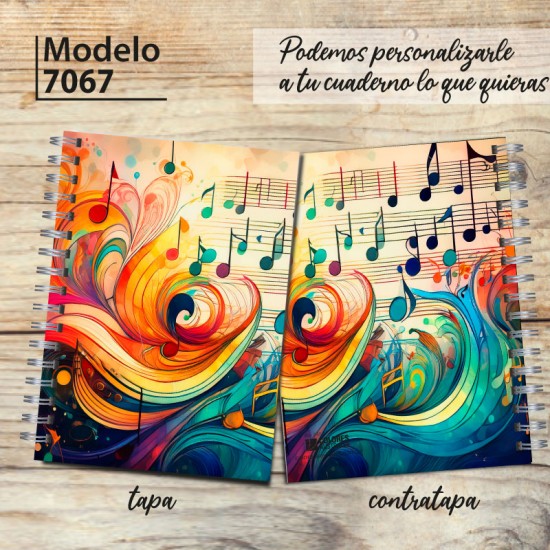 Cuaderno A4 tapa dura pentagramado 7067