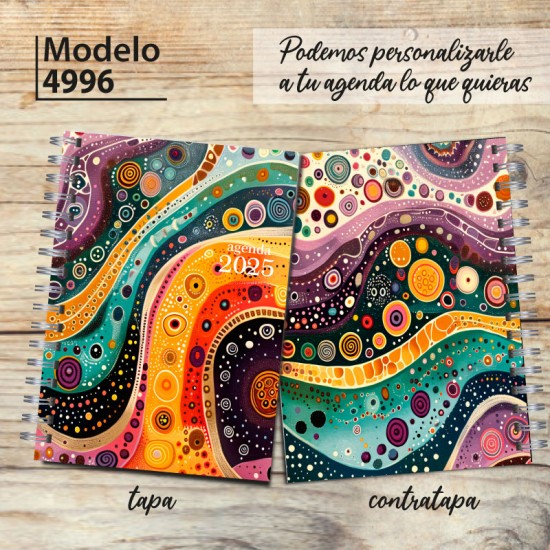 Agenda 2025 tapa dura mod. 4996 "Wavy lines" en caja para regalo