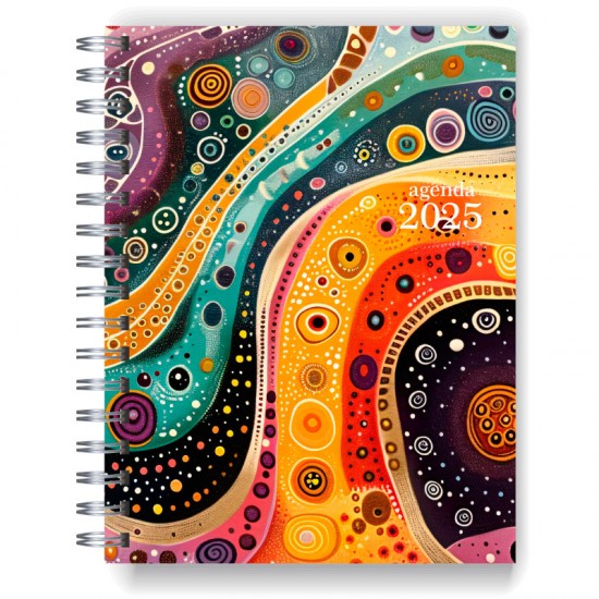 Agenda 2025 tapa dura mod. 4996 "Wavy lines" en caja para regalo