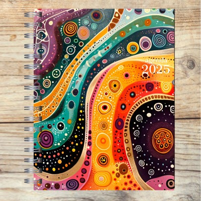 Agenda 2025 tapa dura mod. 4996 "Wavy lines" en caja para regalo