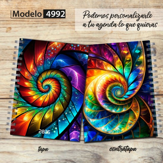 Agenda 2025 tapa dura mod. 4992 "Fractal" en caja para regalo